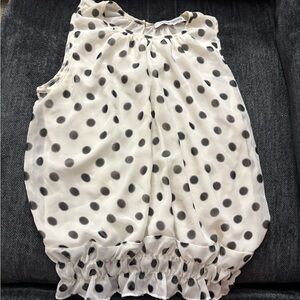 Collective Concepts Cream and Black Polka Dot Top